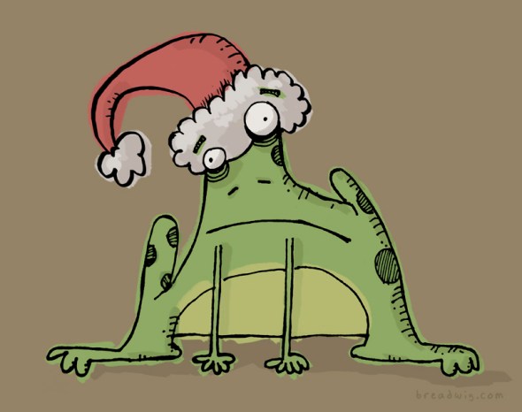 santa-post-holiday-frog-cartoon-breadwig.com